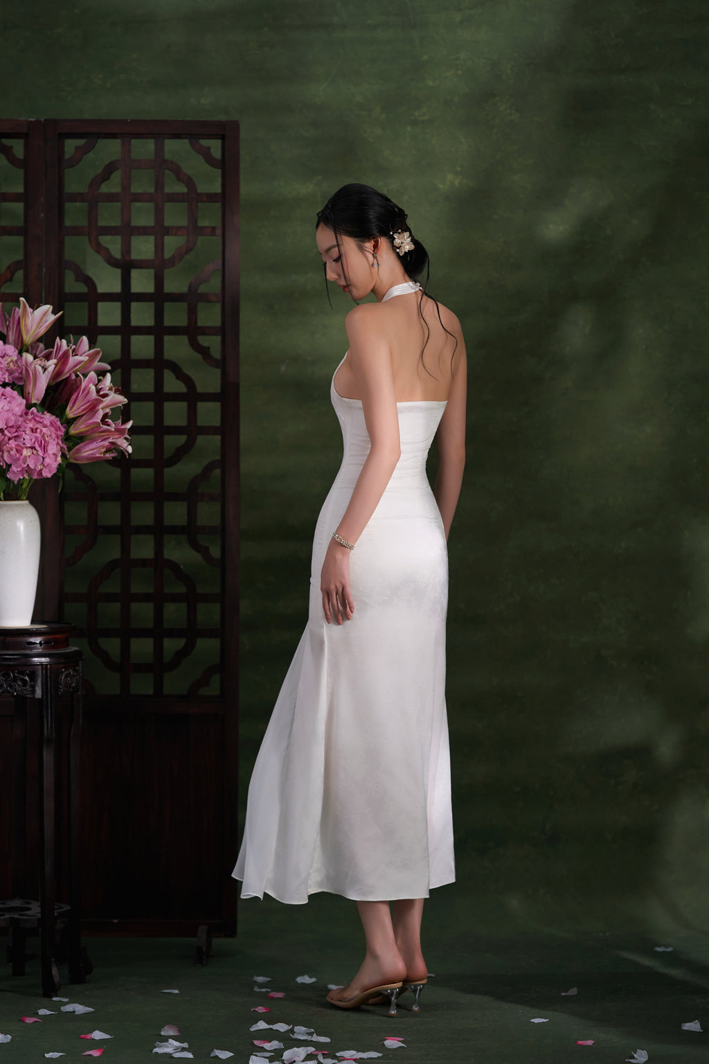 Ivory Peony Dress