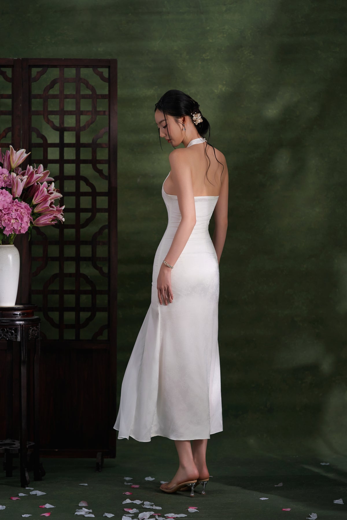 Ivory Peony Dress