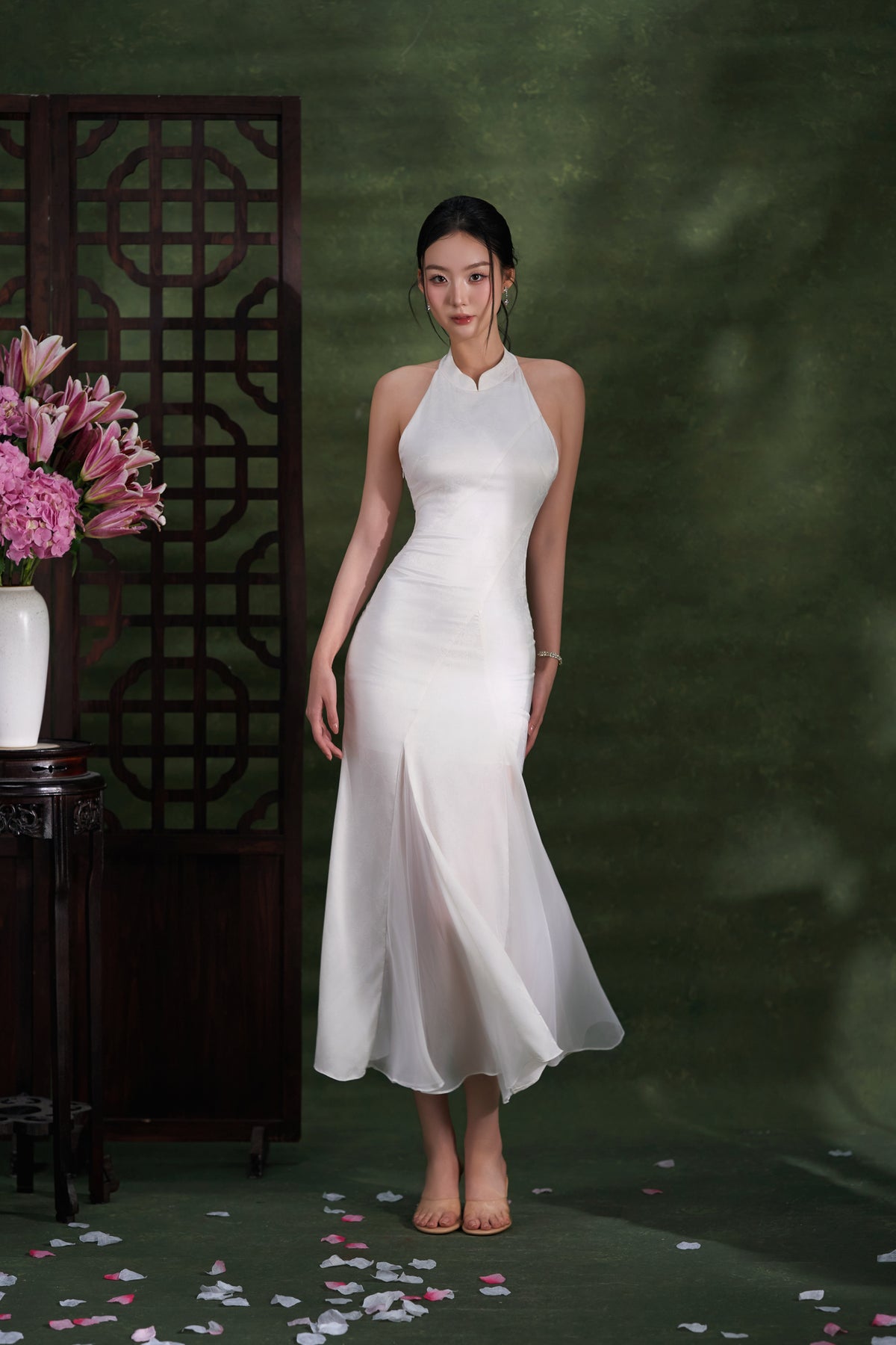 Ivory Peony Dress