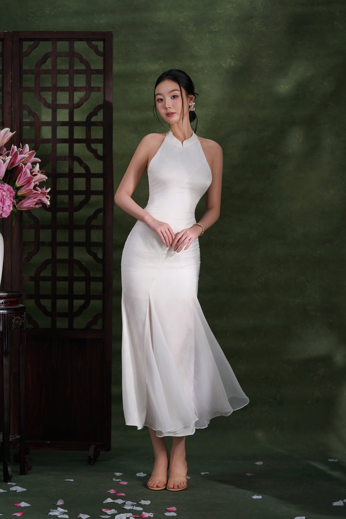 Ivory Peony Dress